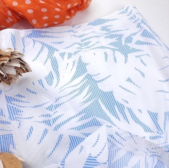 NEW Talbots White Blue Fern Gingham Skirt Sz 2 - Picture 8 of 11